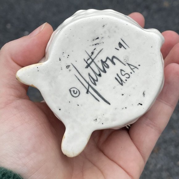 Pair of Vintage Tom Hatton Figural Ceramic Sugar & Creamer Set Sheep Lambs Cute! - Picture 16 of 16